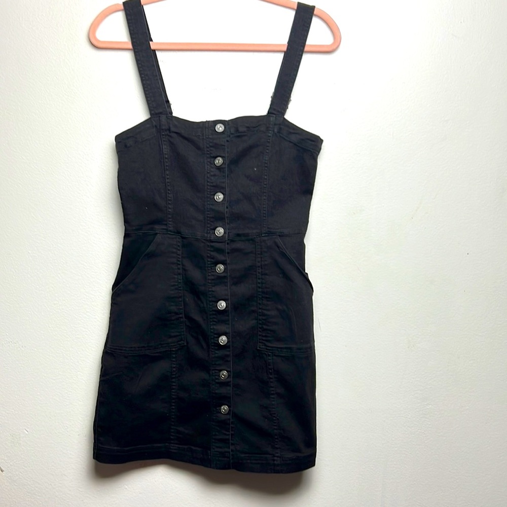 Black H&M size XS denim buttoned mini dress